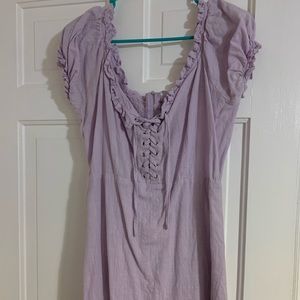 Lilac Dress with Puff Sleeves